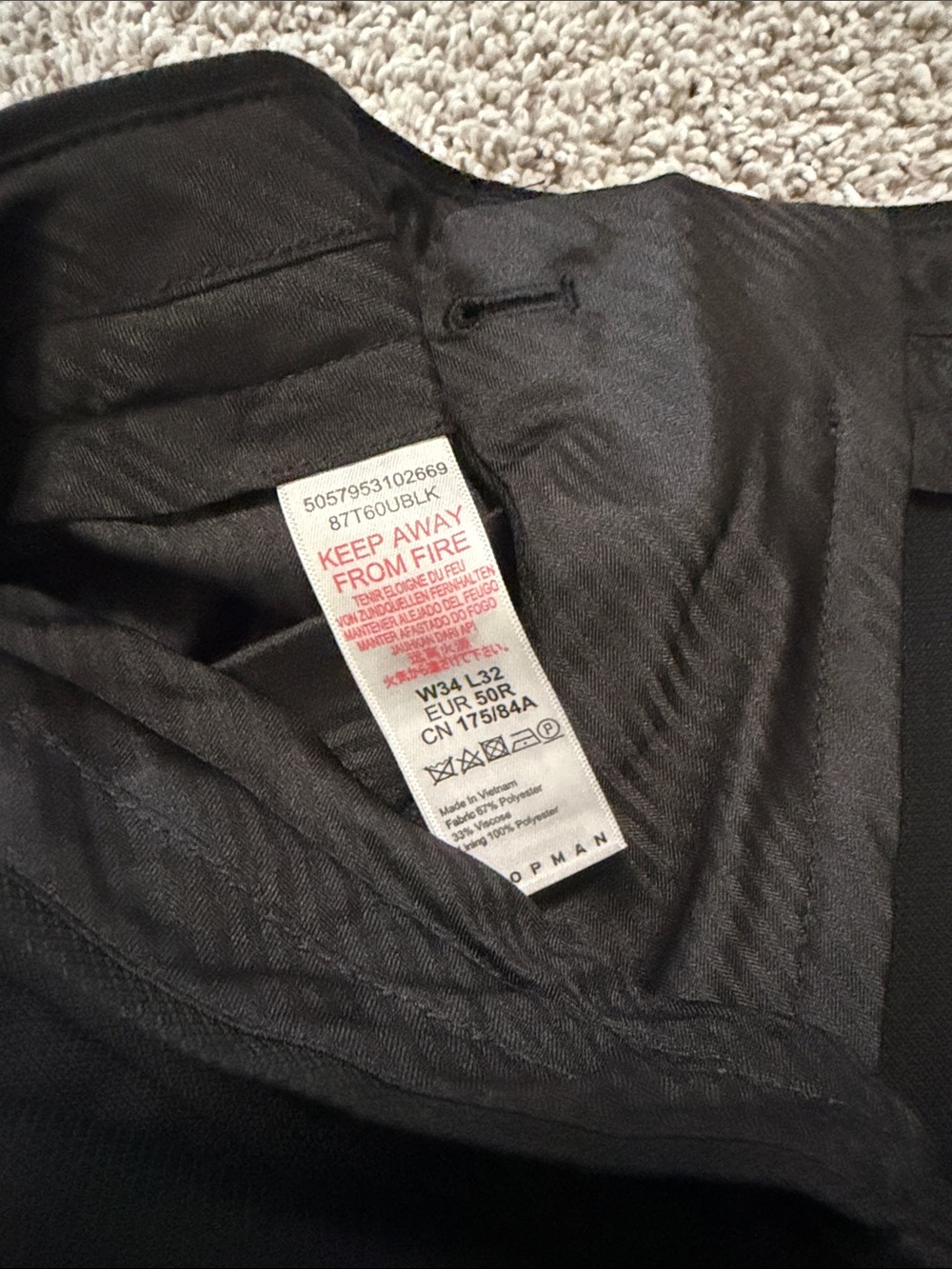 Topman - Nordstrom Classic Black Dress Pants - Picture 6 of 10